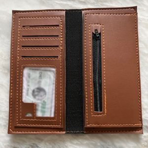 premium long leather wallet