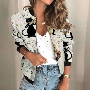 women's printed zipper jacket autumn casual stylish size color : s color 3 2xl no. 4 color xl no. 4 color l no. 4 color m no. 4 color s no. 4 color 2xl color 3 xl color 3